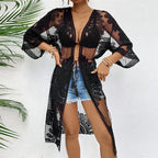 Elegant Lace-Up Beach Smock Cover Up