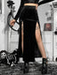 Velvet Split Bow Bodycon Skirt black / S