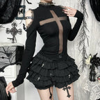 Dark Lace Patchwork Blouse