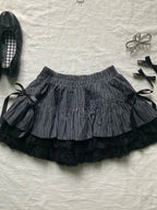 Bow Rebel Informal Charming Mini Skirt Top / S