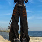 Rebellious Dark Y2K Wide Leg Trouser Orange / S