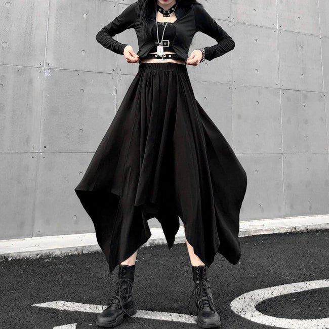 Irregular High Waist Long Skirt black / One Size Main image