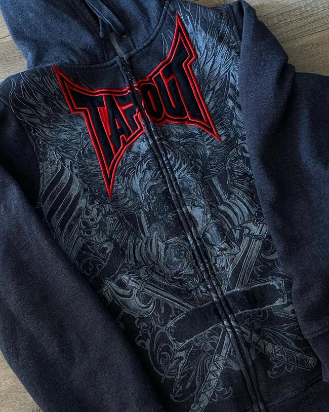 Dark Rock Letter Embroidery Hoodie black2 / S Main image