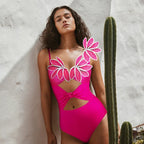 3D Flower Neck Skirt Two Piece Set pink / S