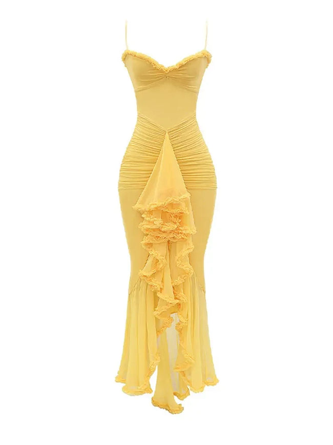 Mesh Ruffled Asymmetric Dress Main image