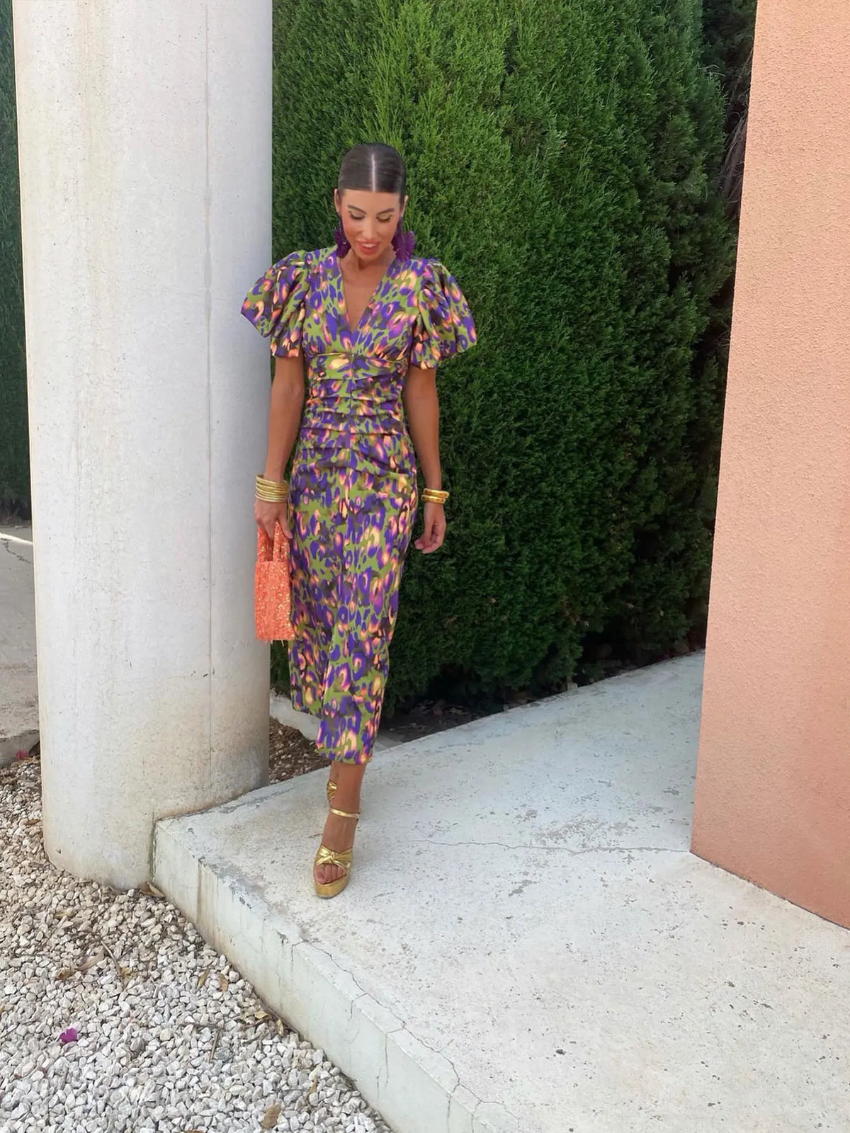 Dress with Puff Sleeves