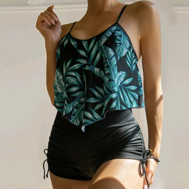 Ruffle Strap Plus Size Two Piece Set Main image