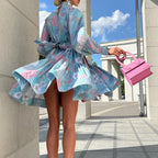 Floral A-Line Midi Dress with Panel Details