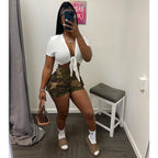 Camo-Print Shorts with Pockets