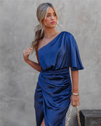Silk Dress with Pleats