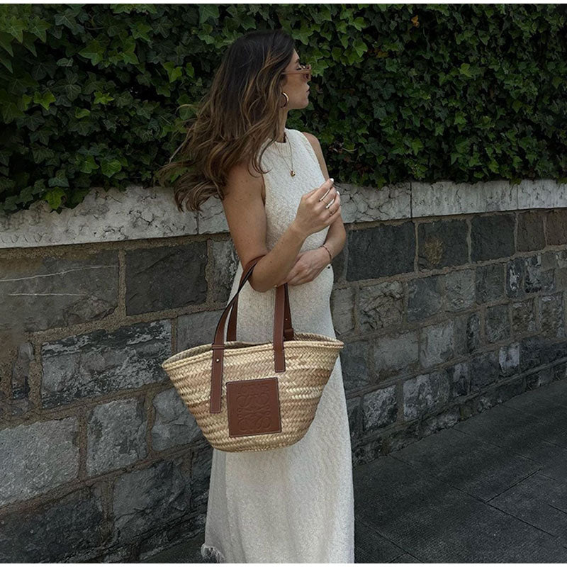 Polyester Cotton Dress with Round Neckline