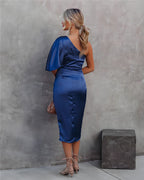 Silk Dress with Pleats
