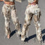 Tie-Dye Y2K Pencil-Cut Pants with Fringe Details