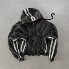 Distress Vintage Gothic Skull Hoodie black8 / S