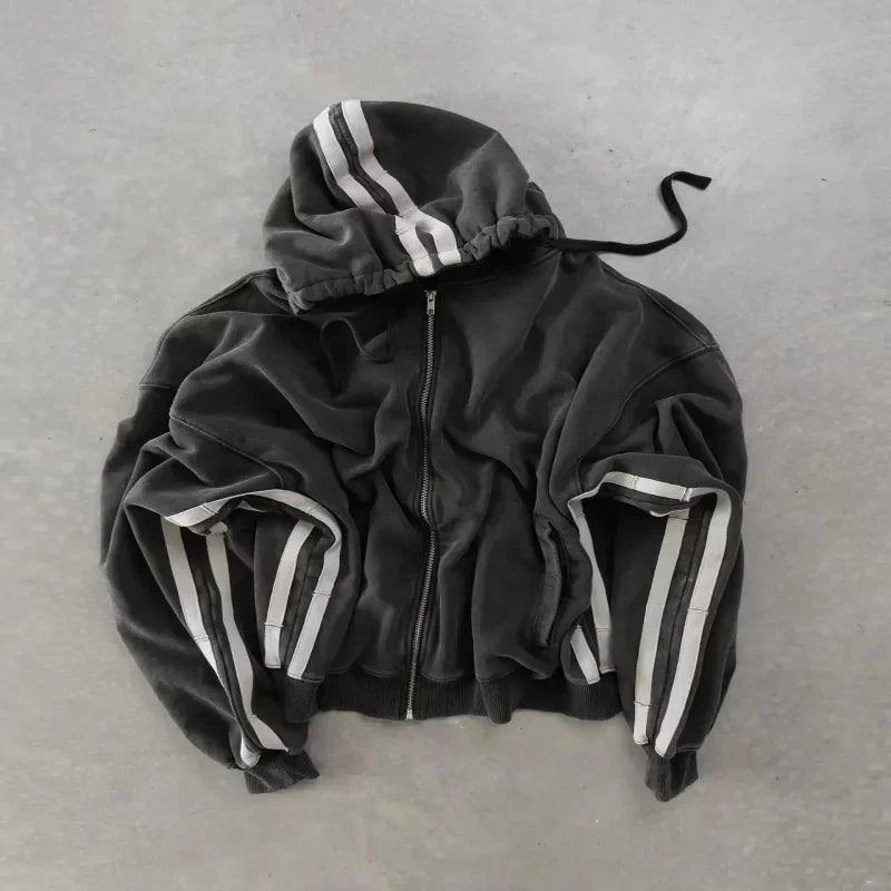 Distress Vintage Gothic Skull Hoodie black8 / S
