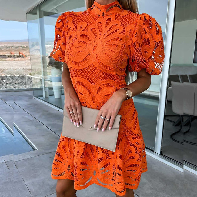 Polyester V-Neck Mini Dress Main image