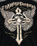 Distress Vintage Gothic Skull Hoodie