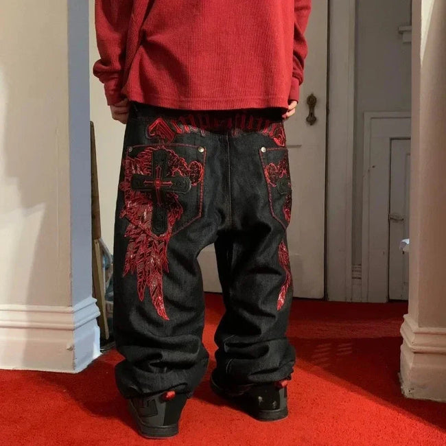 Y2K Dark Embroidered Cleaning Pant black / M Main image