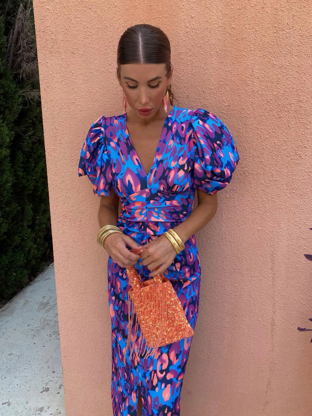 Dress with Puff Sleeves
