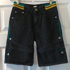 Antique Patchwork Denim Short black2 / S