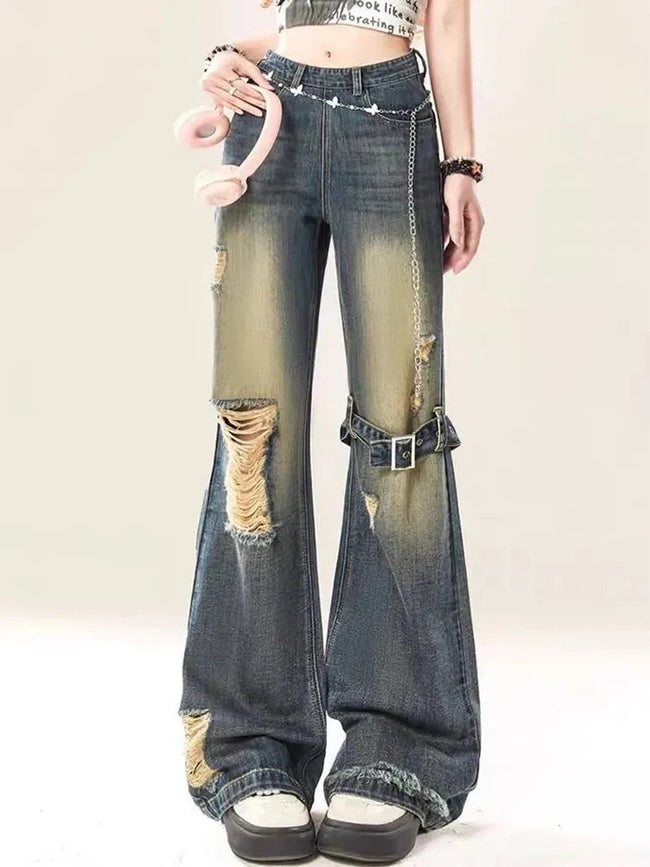 Azure Torn Dark Baggy Harajuku Pant Blue / S Main image
