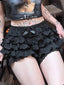 Chuckle Lace Bow Patchwork Skirt Black / S