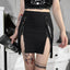 Zip Split High Waist Pencil Skirt Black / S