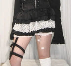 Lacy Patch Velvety Blouse Top black2 / M