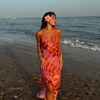 Tropical Floral Strap-Detail Dress