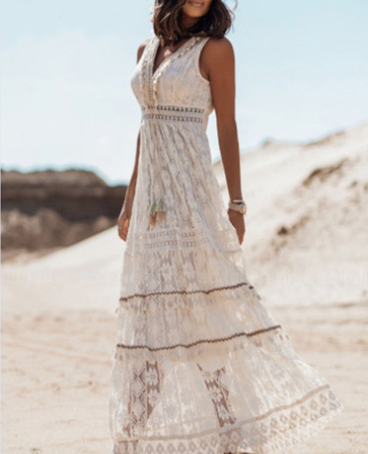Boho Lace Panelled Dress