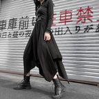 Irregular High Waist Long Skirt black / One Size