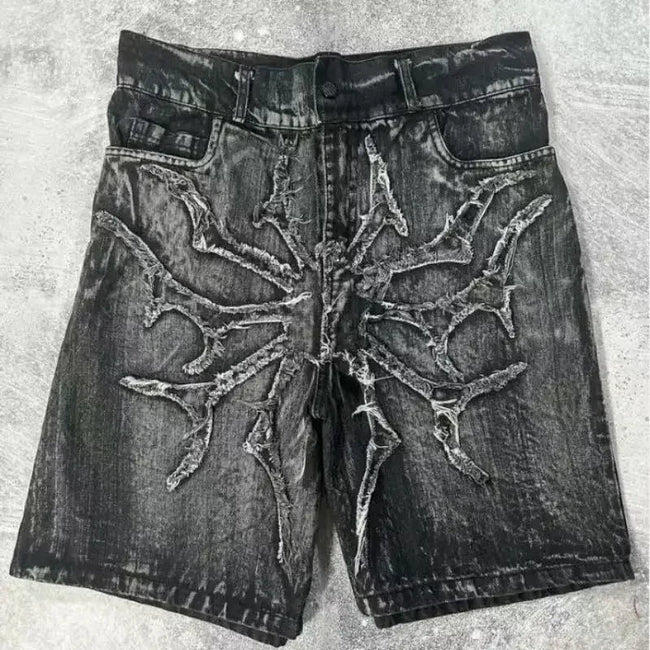 Antique Patchwork Denim Short black2 / S Main image