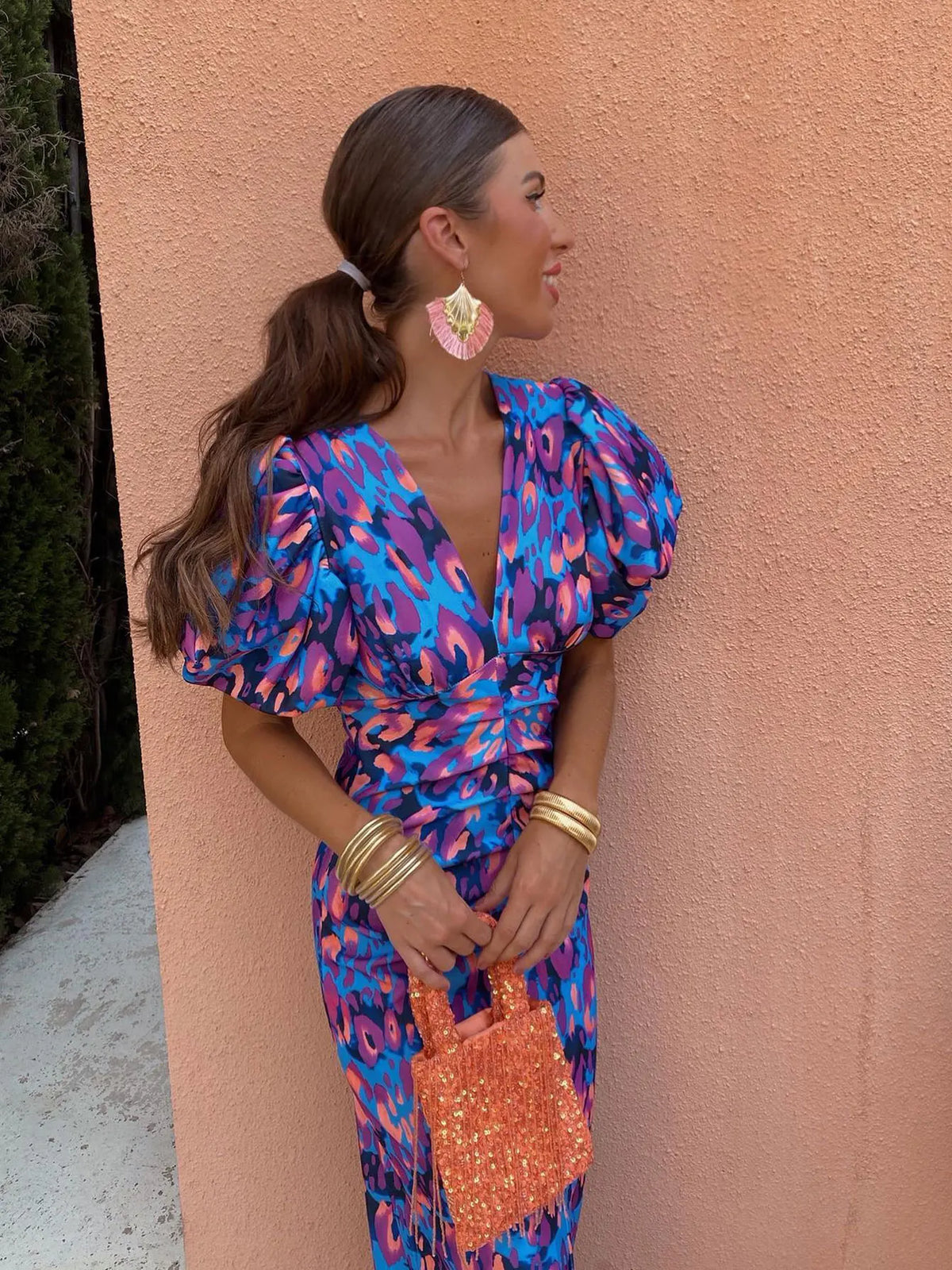 Dress with Puff Sleeves