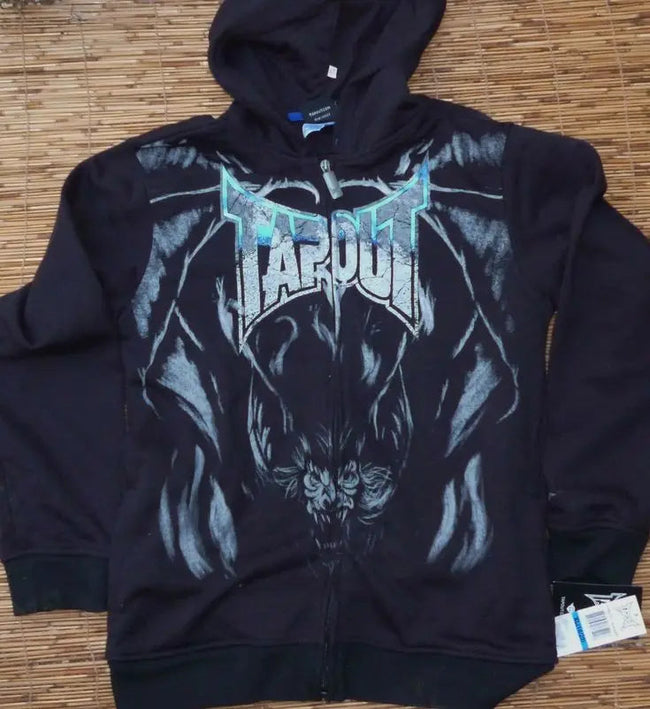 Y2K Mysterious Printed Zipper Hoodie black1 / S Main image
