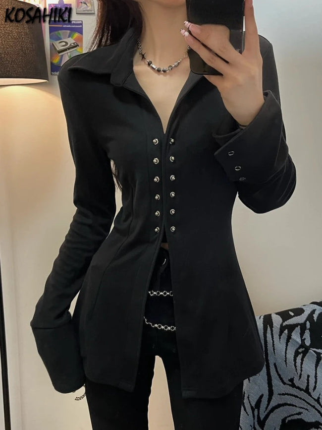 Y2k Slim Fit Gothic Blouse Main image