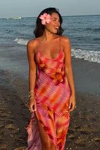 Tropical Floral Strap-Detail Dress