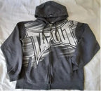 Y2K Mysterious Printed Zipper Hoodie black2 / S