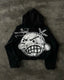 Dark Vintage Visual Print Hoodie black1 / S