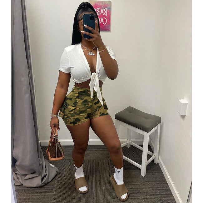 Camo-Print Shorts with Pockets Main image