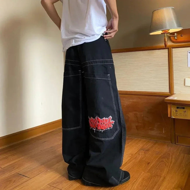Y2K Mysterious Wing Graphic Pant black1 / S Main image