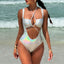 Silver Hollow Drawstring Laser One Piece Swimsuit Silver / S onepiece-250223