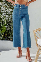 Cropped Jeans with High Waist