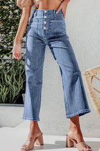 Cropped Jeans with High Waist