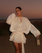 Viscose Ruffled Short Dress