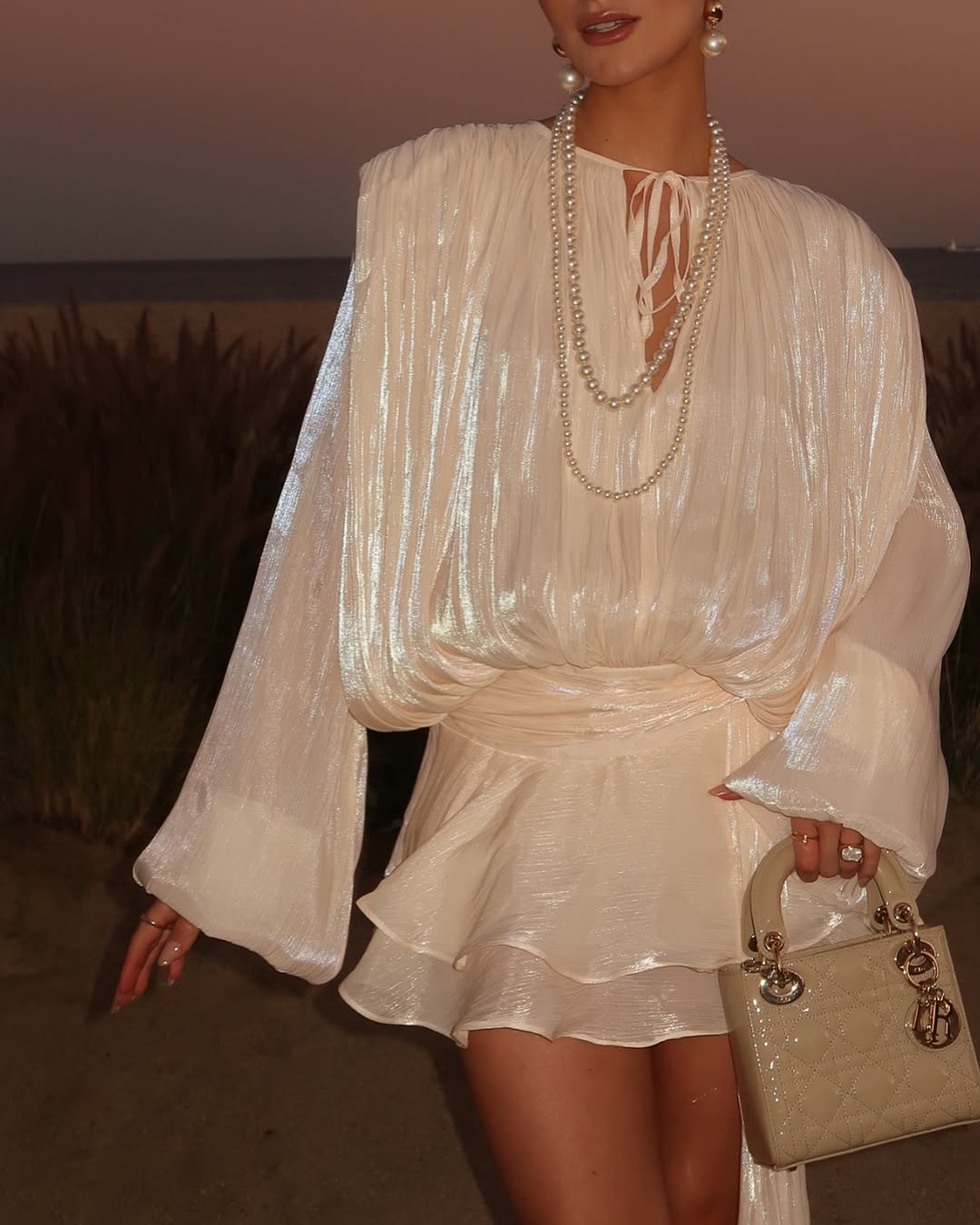 Viscose Ruffled Short Dress