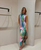 Maxi Dress with Sheer Detailing