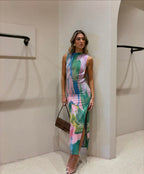 Maxi Dress with Sheer Detailing