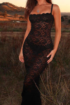 Lace Cami Dress with Slit Detail