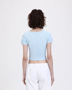 Slit-Detail Stretch-Blend Cami Top with Polyester Fabric
