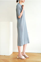 Striped Polo-Collar Dress